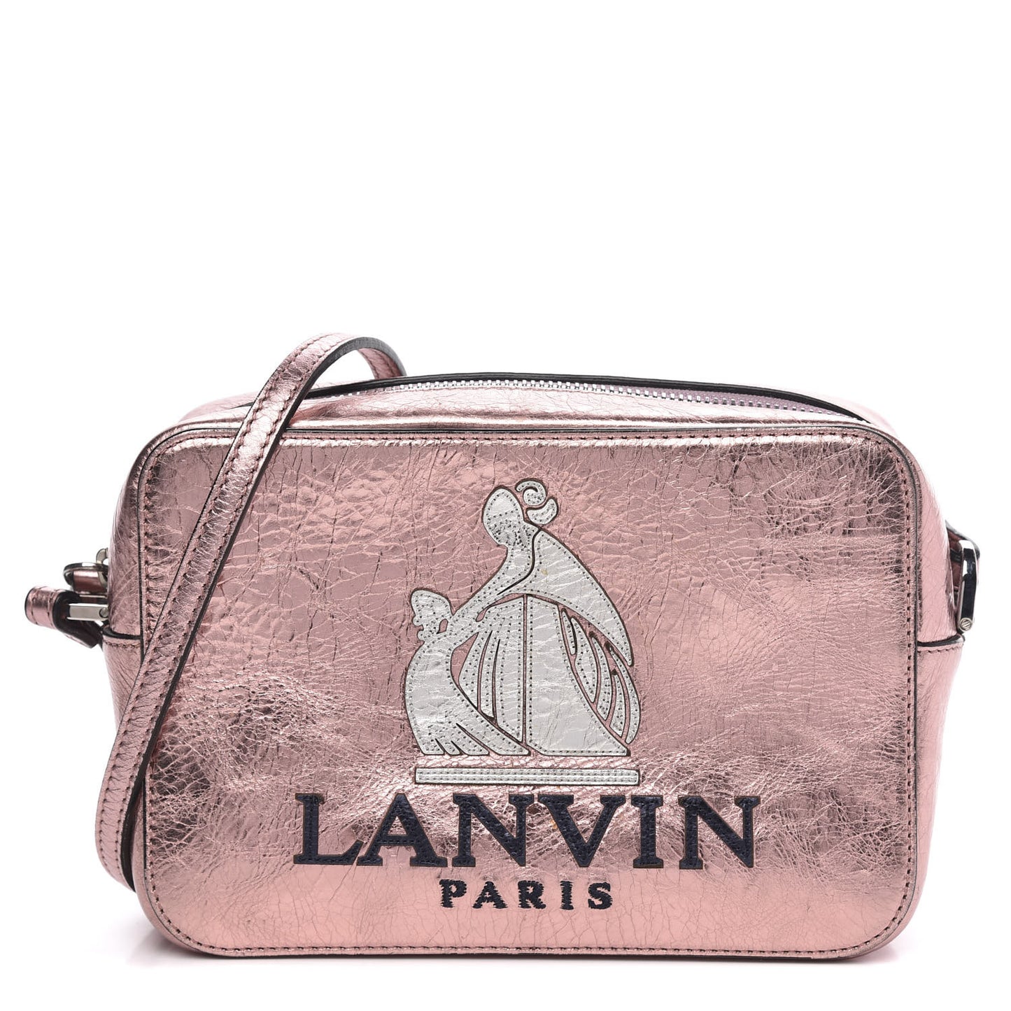 Laminated Calfskin Mini Nomad Crossbody Rose Pale Pink