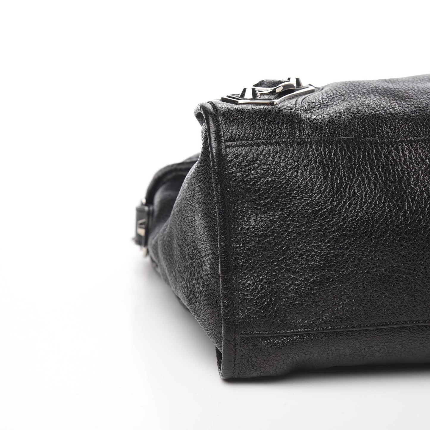 Chevre Silver Metallic Edge Hardware City Black