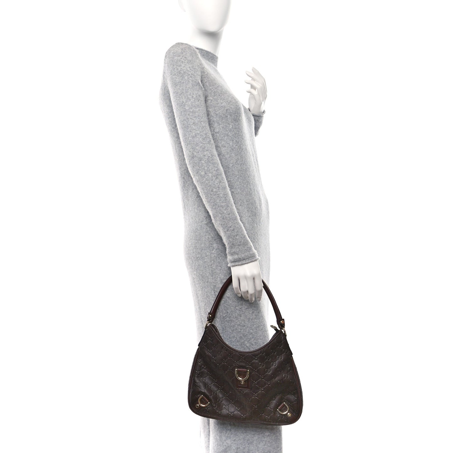 Guccissima Medium Abbey D Ring Hobo Chocolate