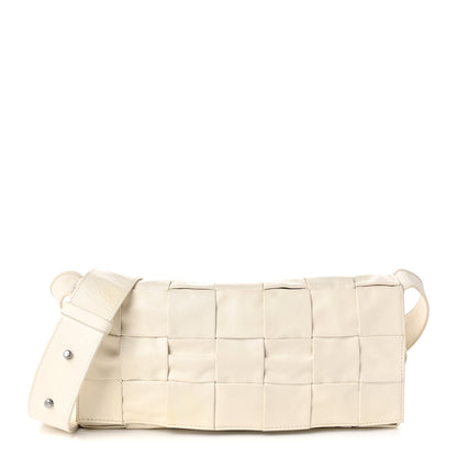 Bottega Veneta Paper Calfskin Intrecciato Stretch Cassette Shoulder Bag White 1 of 11