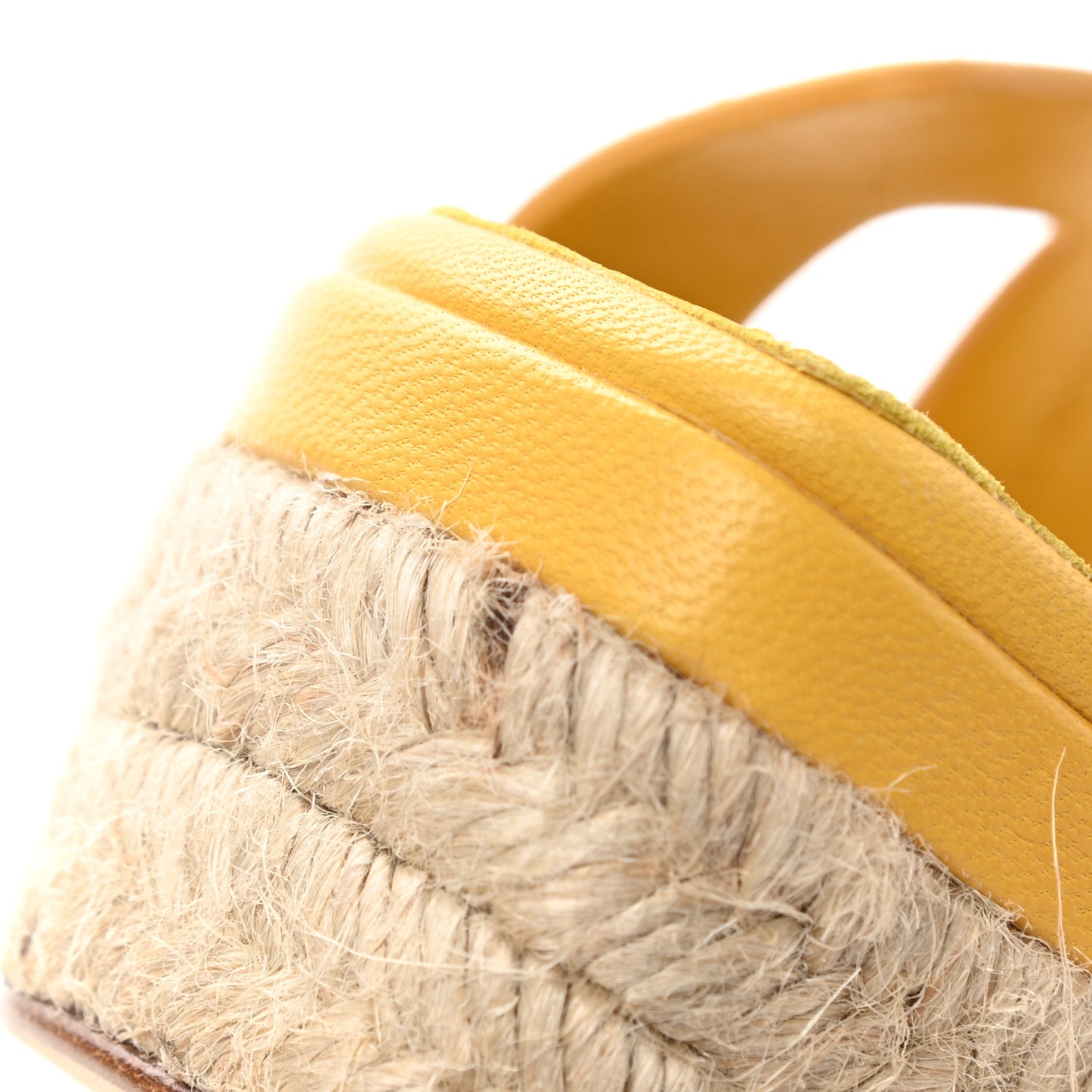 Goatskin Elda Espadrille Wedge Sandals 38 Jaune Sable