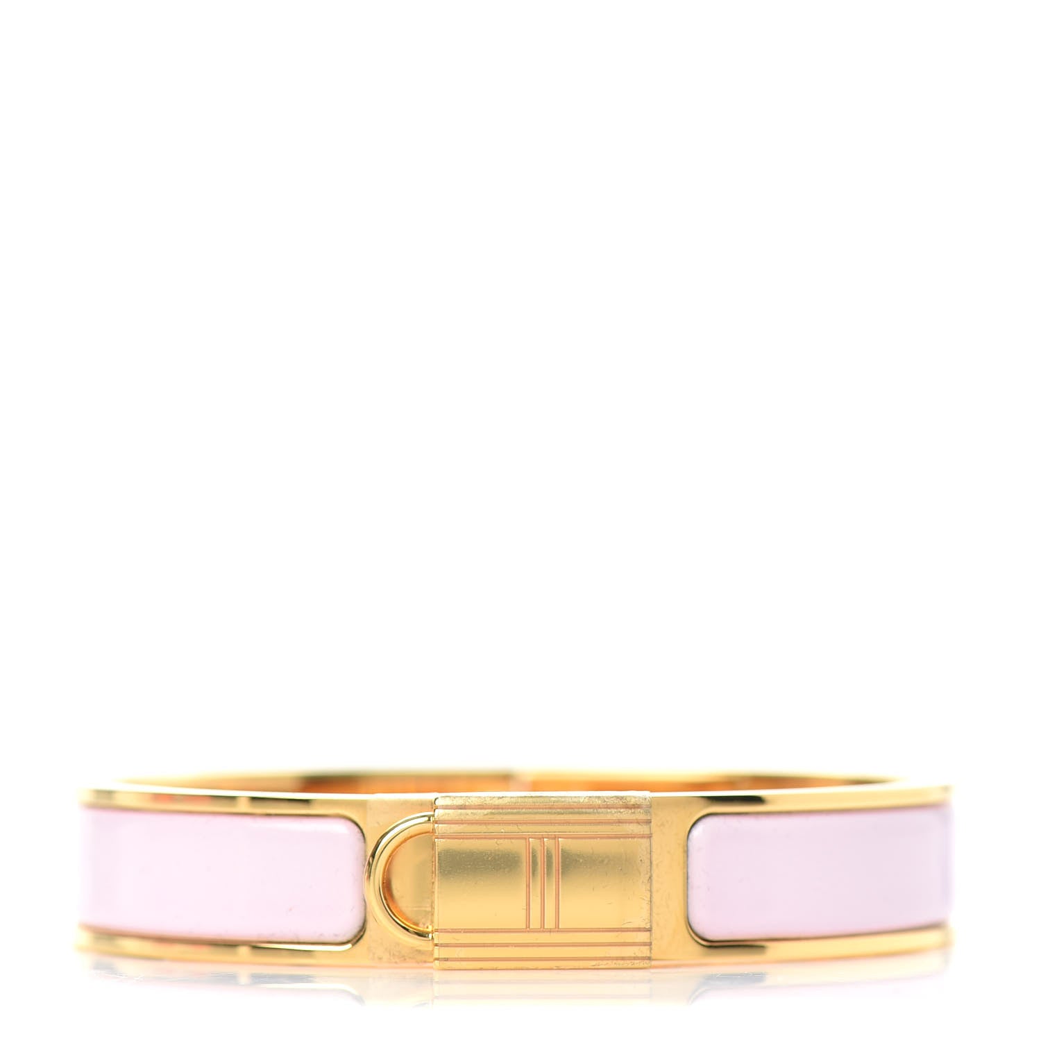 Hermes Enamel Narrow Clic Cadenas Bracelet GM Rose Dragee 1 of 4