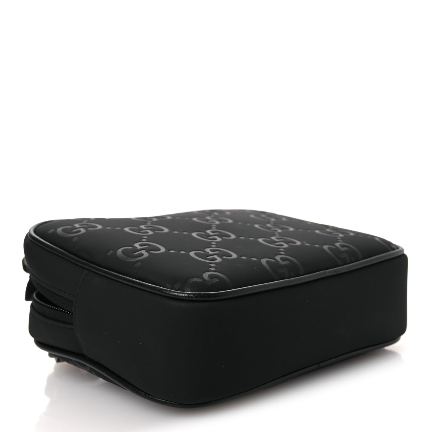 Rubber Effect Monogram GG Crossbody Bag Black