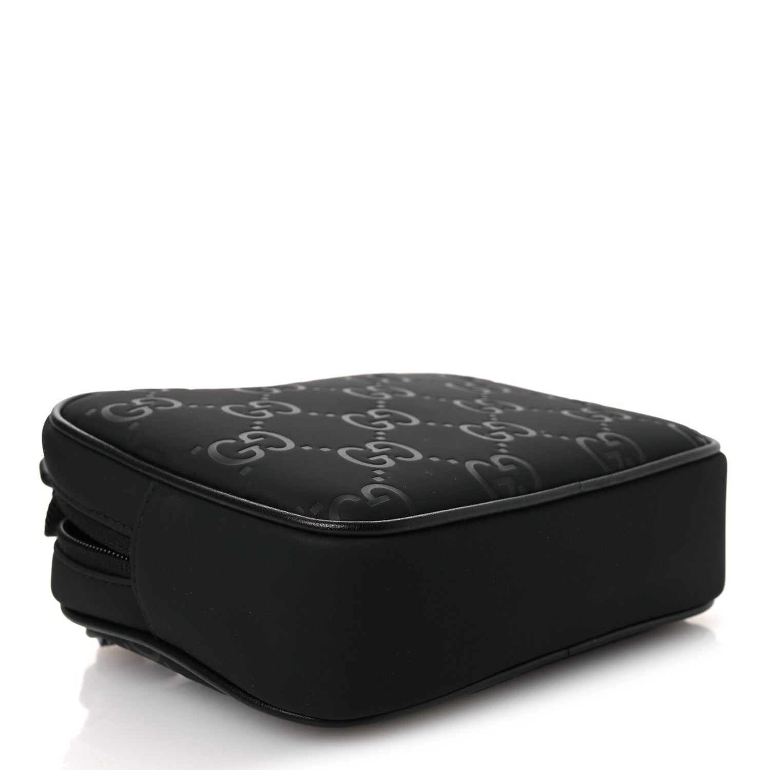 Gucci Rubber Effect Monogram GG Crossbody Bag Black 4 of 11