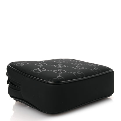 Gucci Rubber Effect Monogram GG Crossbody Bag Black 4 of 11