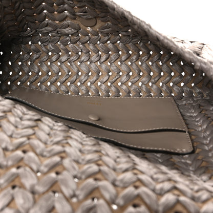 Fendi Paglia Vitello Grace FF Woven Baguette Tortora 5 of 9