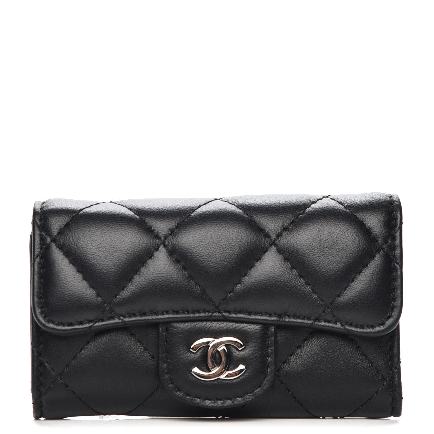 Chanel Lambskin Quilted 6 Key Holder Black 1 of 9