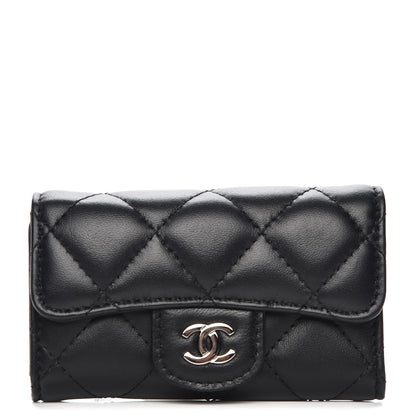 Chanel Lambskin Quilted 6 Key Holder Black 1 of 9