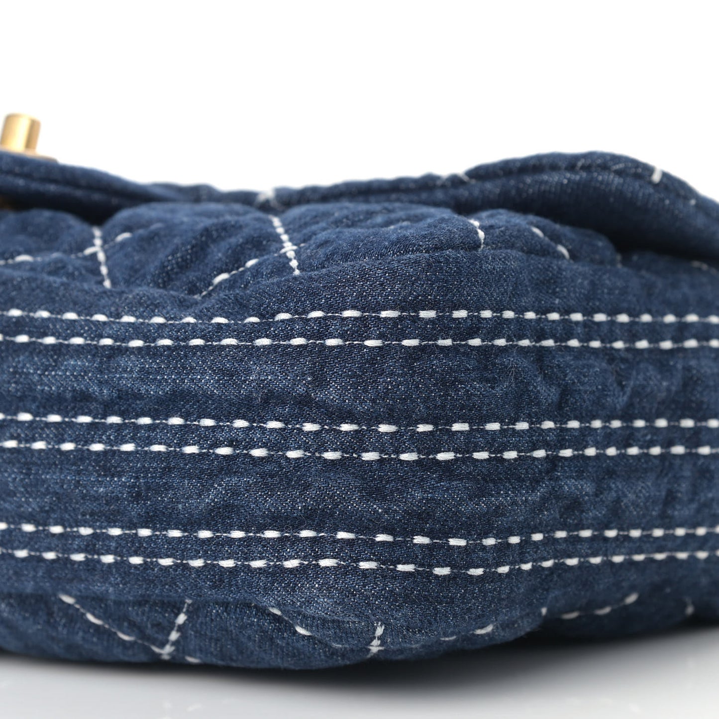 Denim Quilted Medium Denim Trip Single Flap Blue