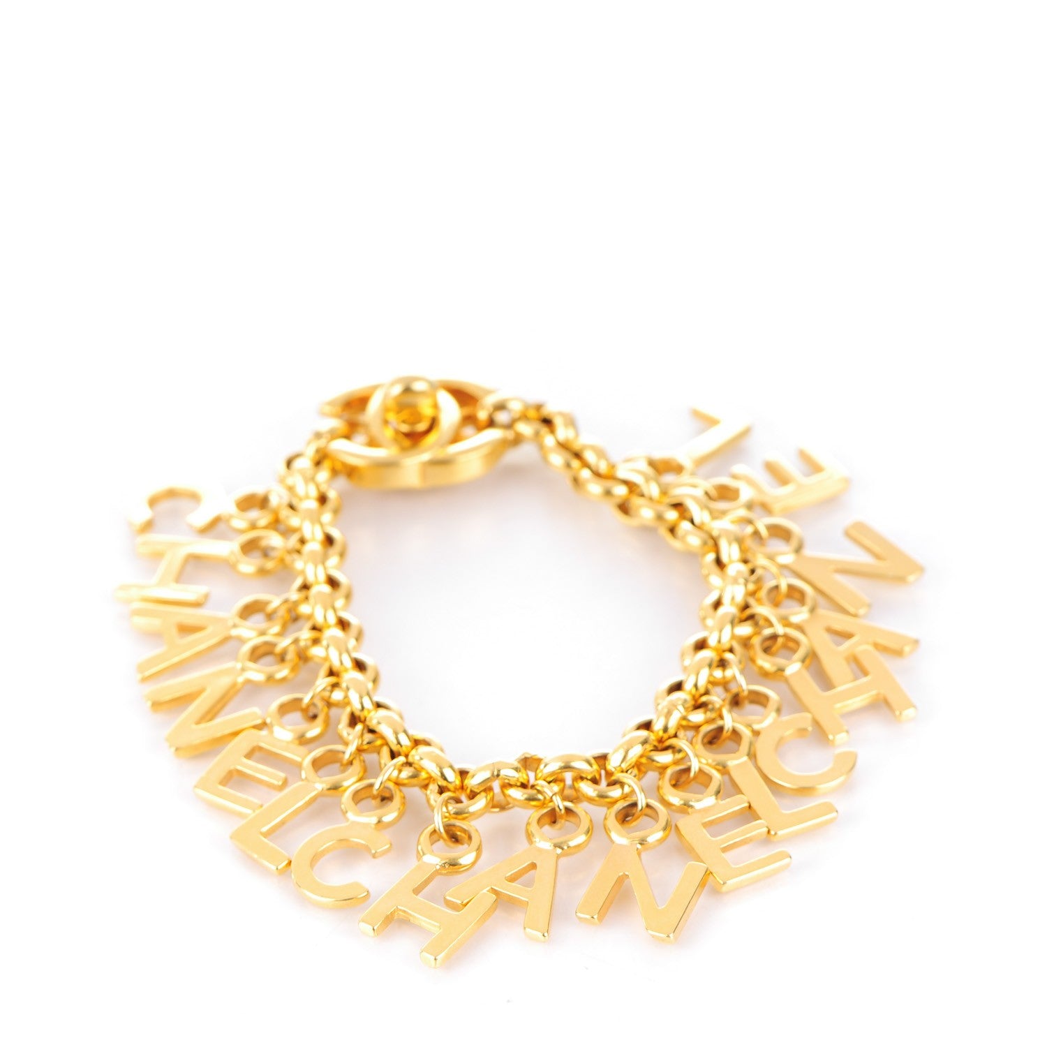 Chanel CC Logo Charms Bracelet Gold 1 of 5