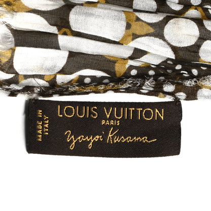 Louis Vuitton Cotton Monogram Kusama Infinity Dots Pareo Scarf White 3 of 6