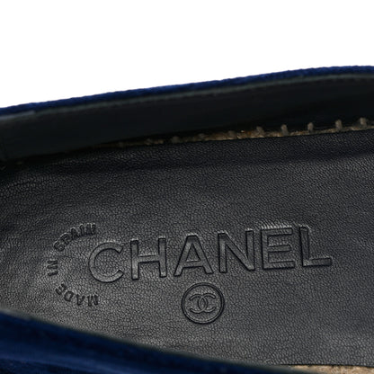 Chanel Velvet Logo Espadrilles 39 Navy Black 7 of 8