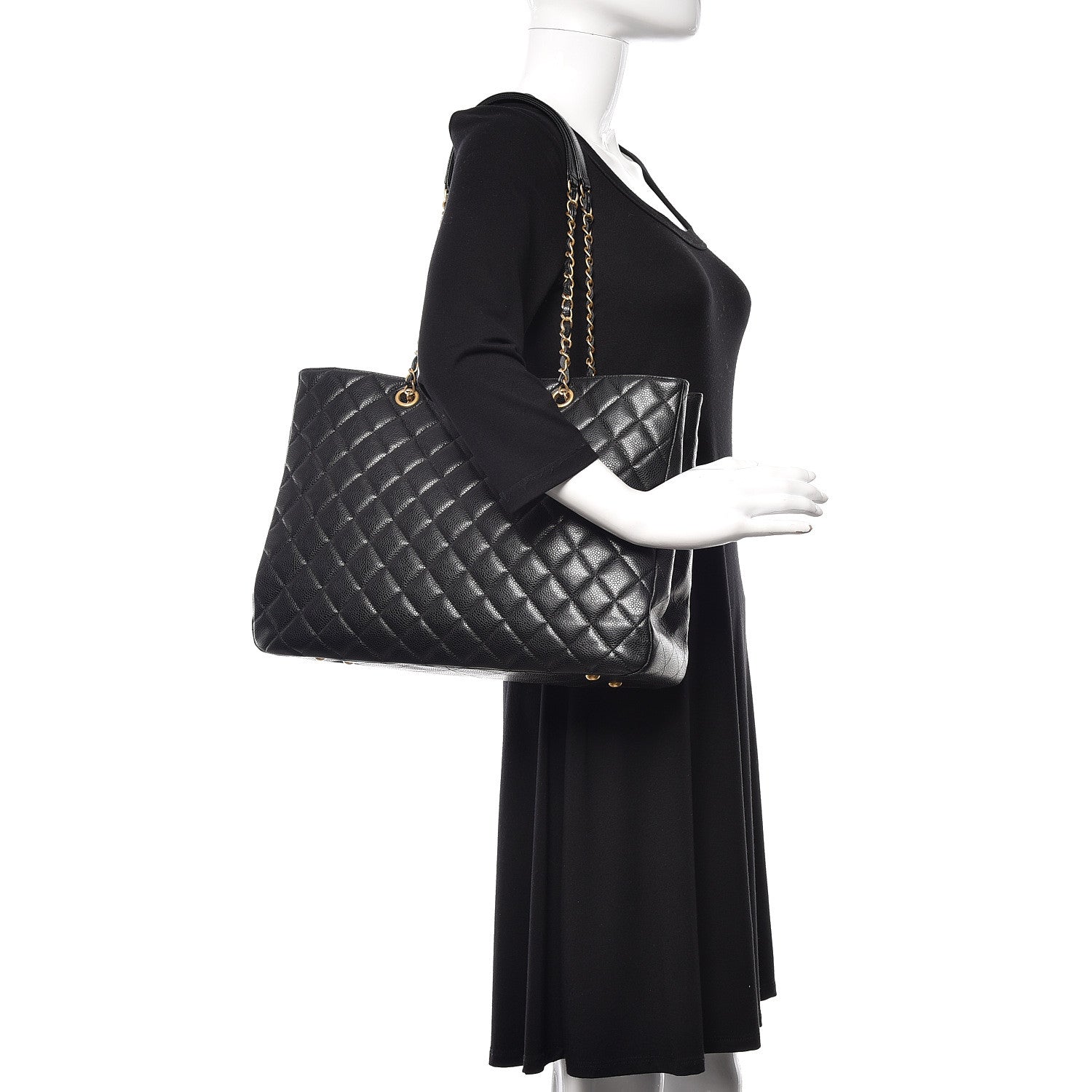 Chanel Caviar Quilted Large Shopping Tote Black 2 of 16