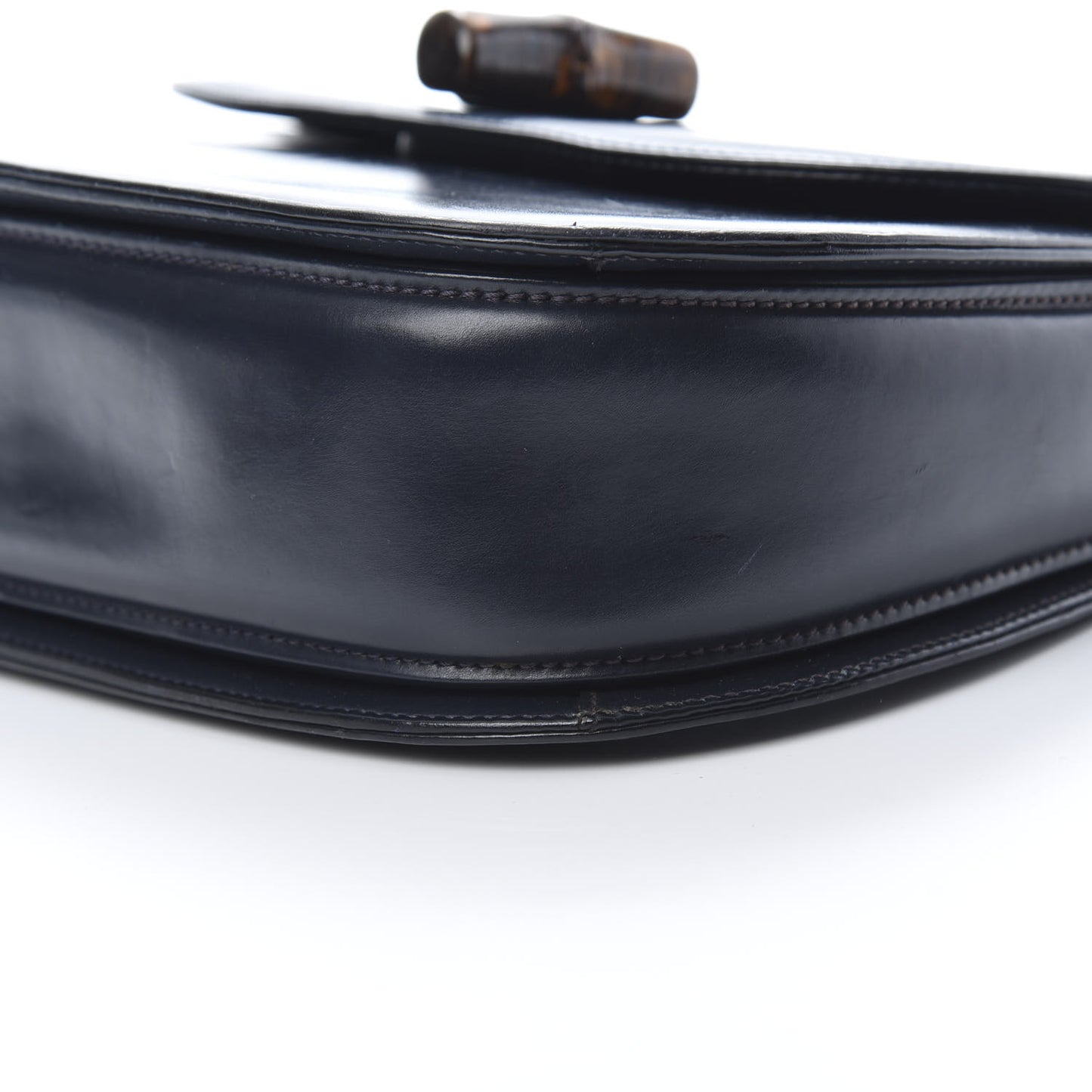 Calfskin Bamboo Top Handle Bag Navy
