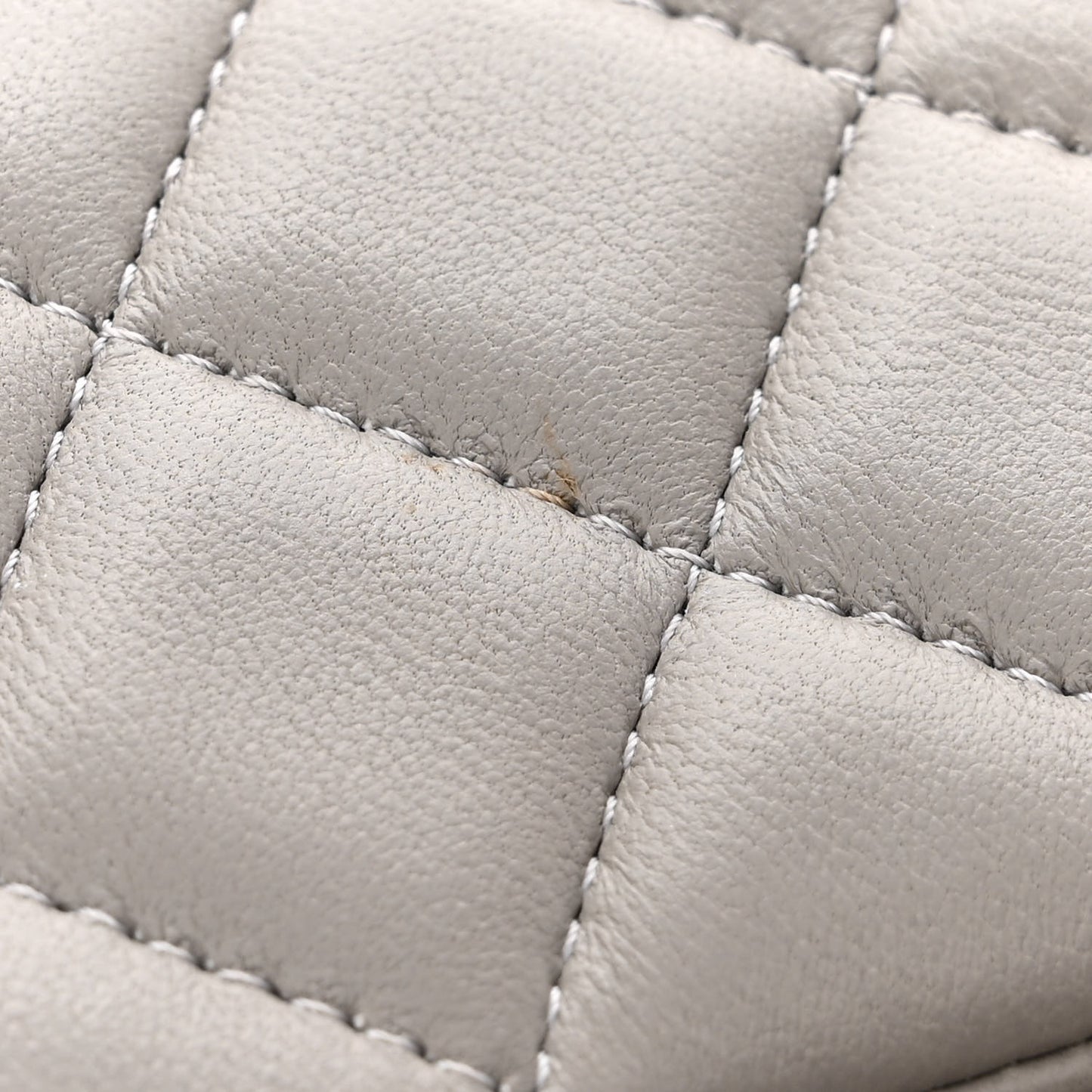 Lambskin Quilted Mini Rectangular Flap Grey