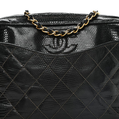 Chanel Lizard Quilted Small Tassel Camera Case Black 9 of 11