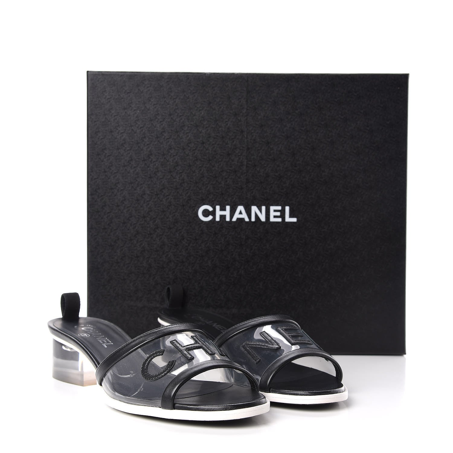 Chanel PVC Lambskin Logo Mules 41.5 Black 11 of 11