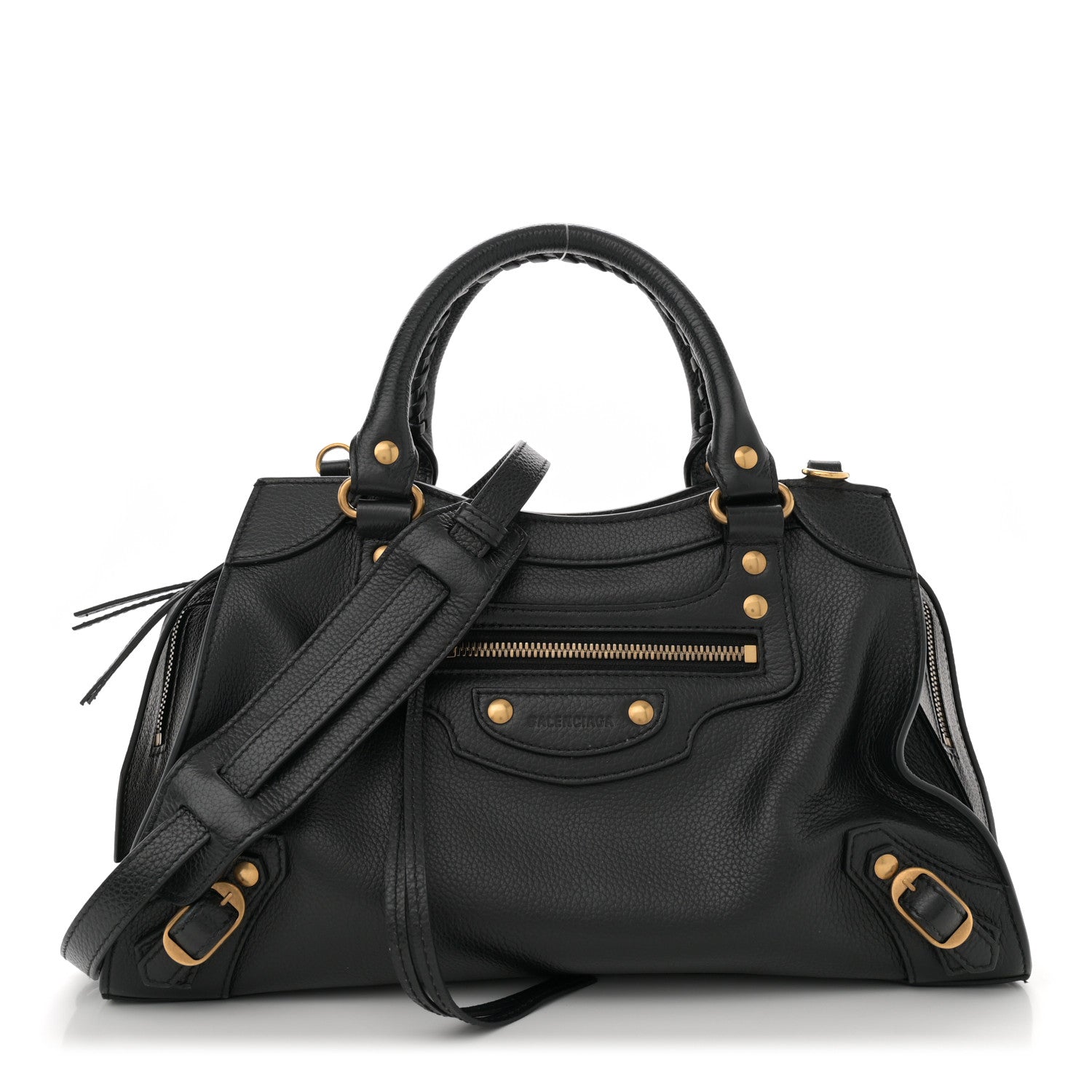 Balenciaga Grained Calfskin Neo Classic Gold Hardware S City Black 1 of 11
