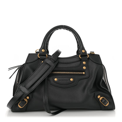 Balenciaga Grained Calfskin Neo Classic Gold Hardware S City Black 1 of 11