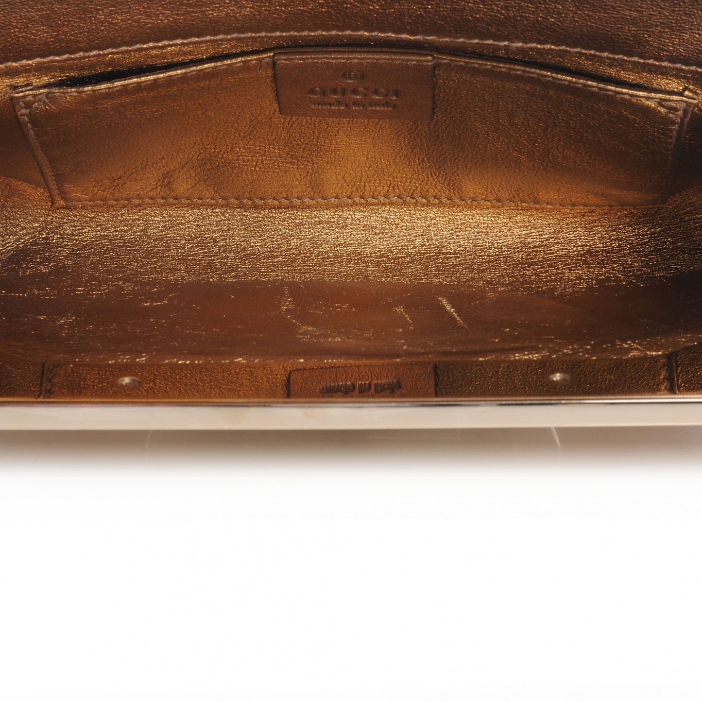 Metallic Calfskin Britt Clutch Bronze