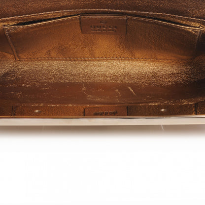 Gucci Metallic Calfskin Britt Clutch Bronze 5 of 9