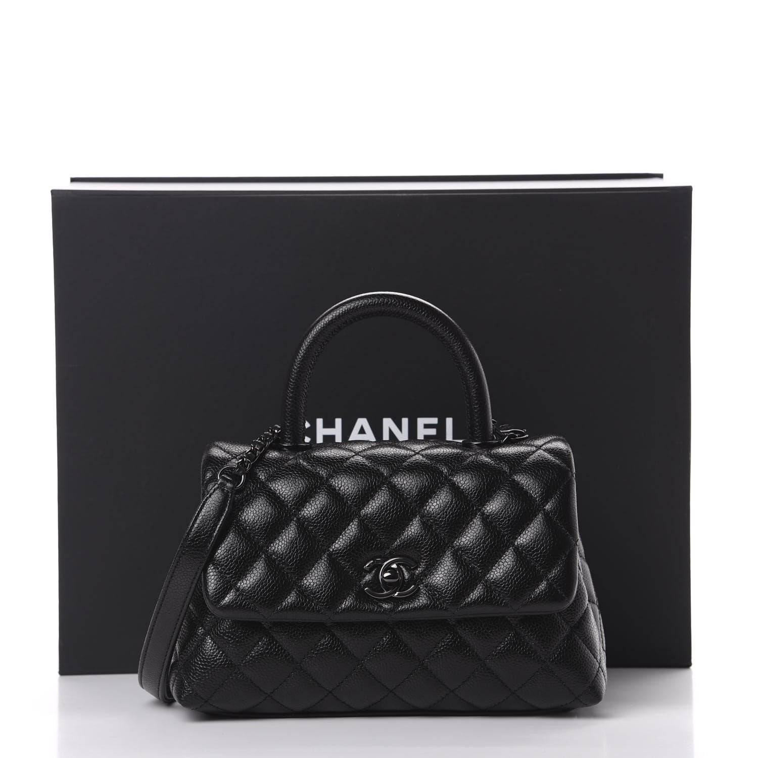 Chanel Caviar Quilted Mini Coco Handle Flap So Black 9 of 9