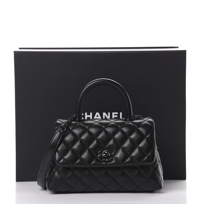 Chanel Caviar Quilted Mini Coco Handle Flap So Black 9 of 9