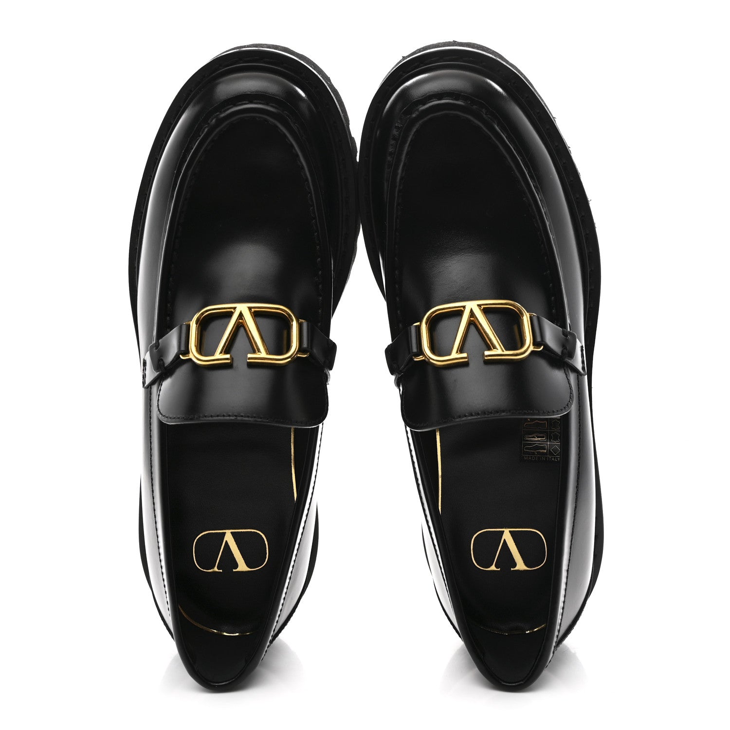 Valentino Garavani Calfskin Vlogo Loafers 37.5 Black 2 of 10
