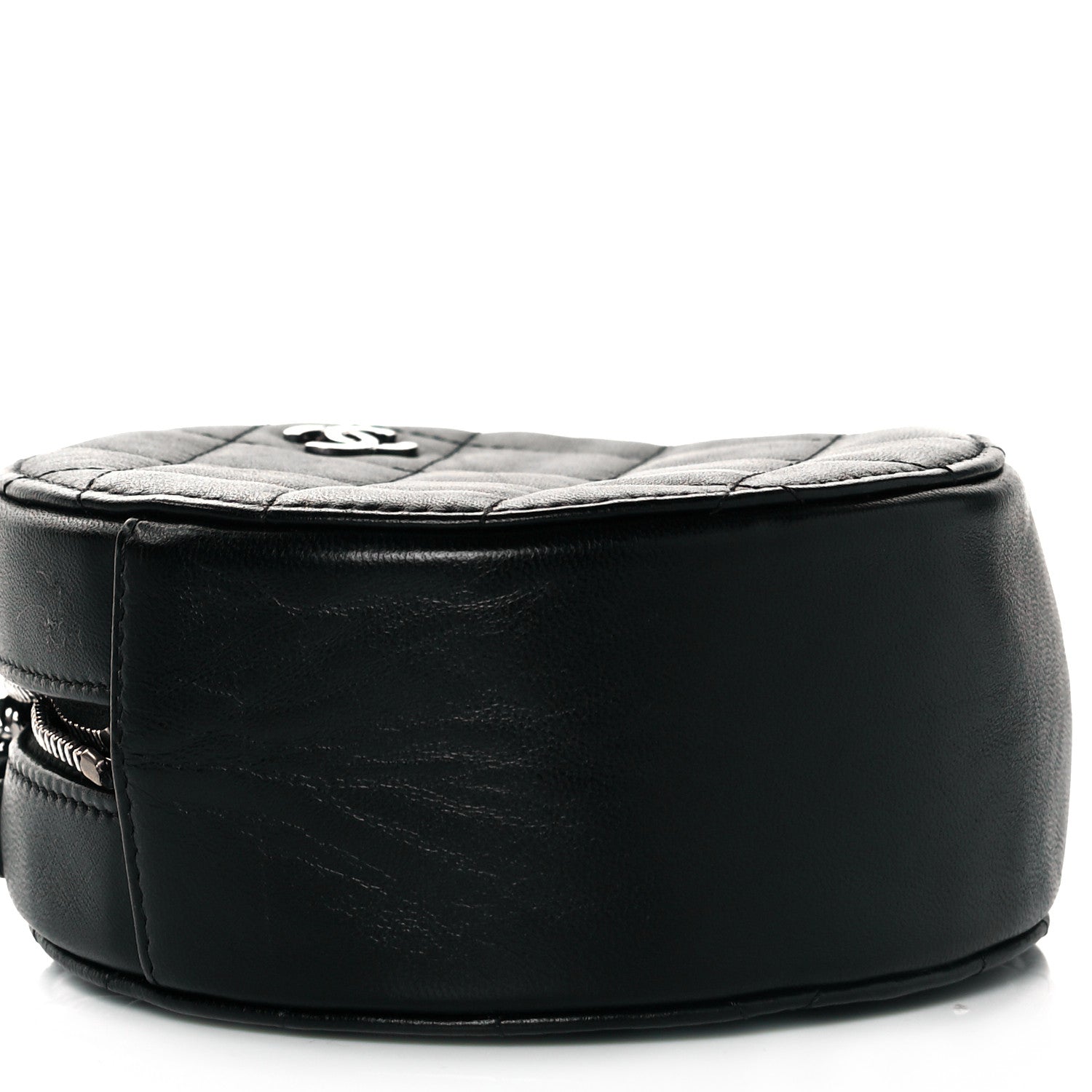 Chanel Lambskin Quilted Round Clutch With Chain Black 4 of 8