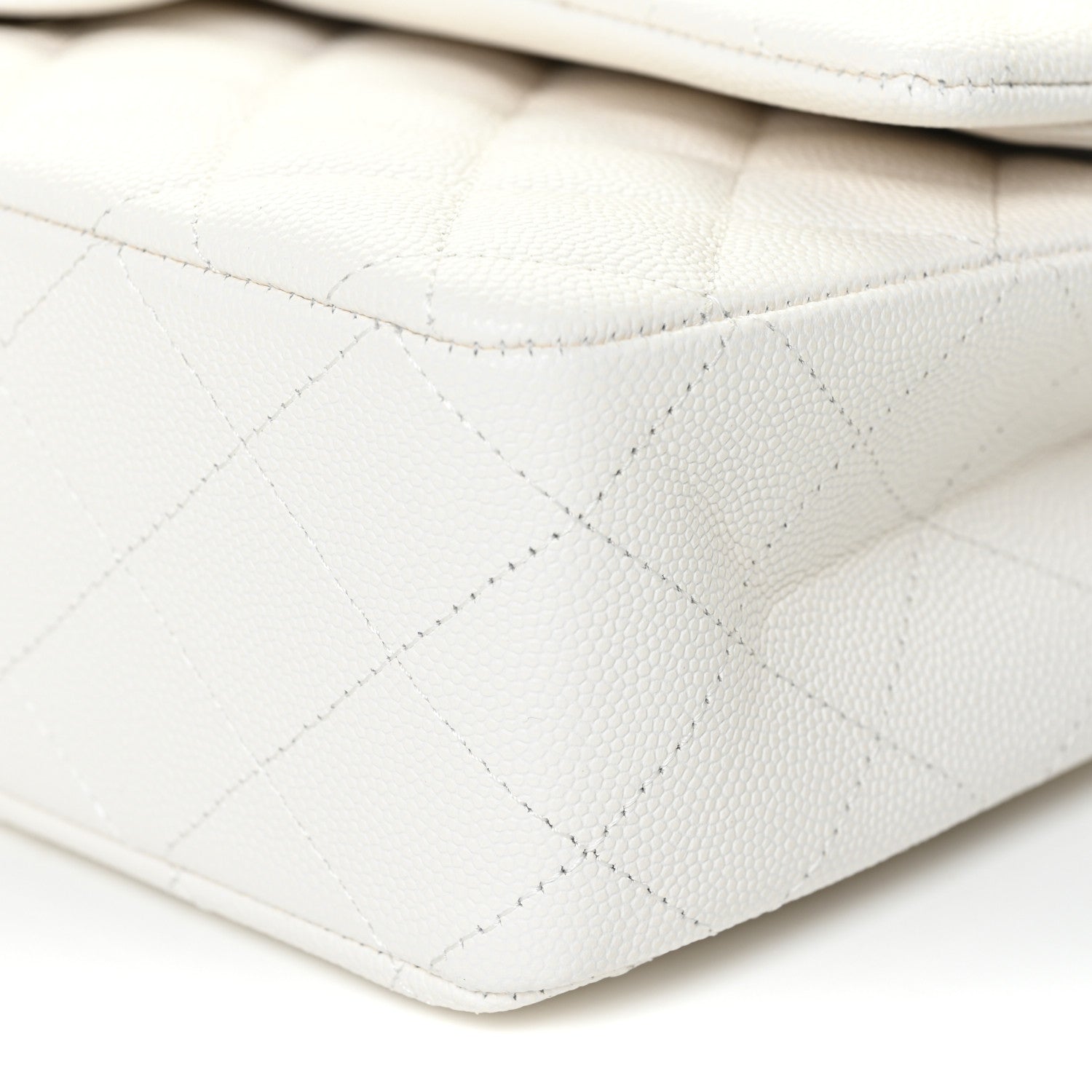 Chanel Caviar Quilted Medium Double Flap White 10 of 13