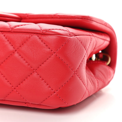 Chanel Lambskin Quilted Mini Rectangular Pearl Crush Flap Red 9 of 9