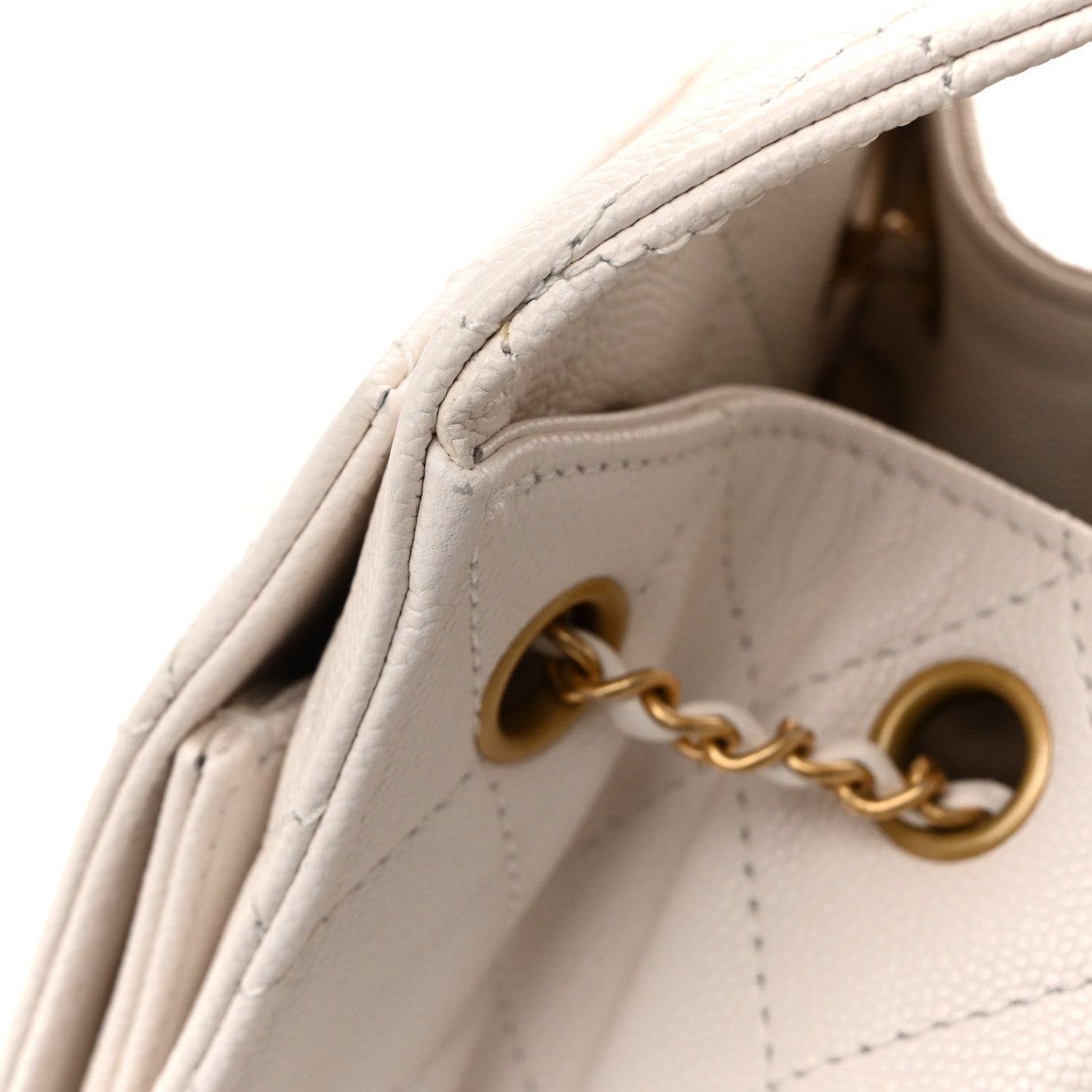 Chanel Caviar Quilted Small Chanel 25 Handbag White 12 of 14