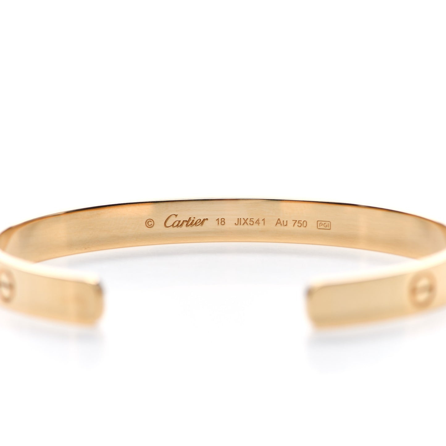 18K Yellow Gold LOVE Cuff Bracelet 18