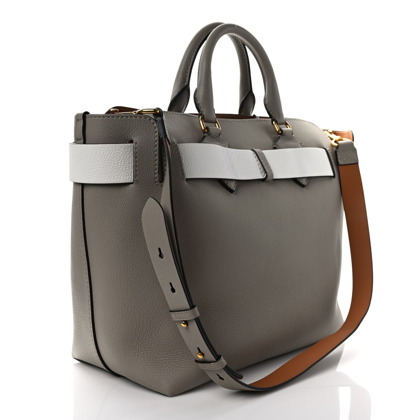 Soft Grain Calfskin Medium Belt Bag Mineral Grey