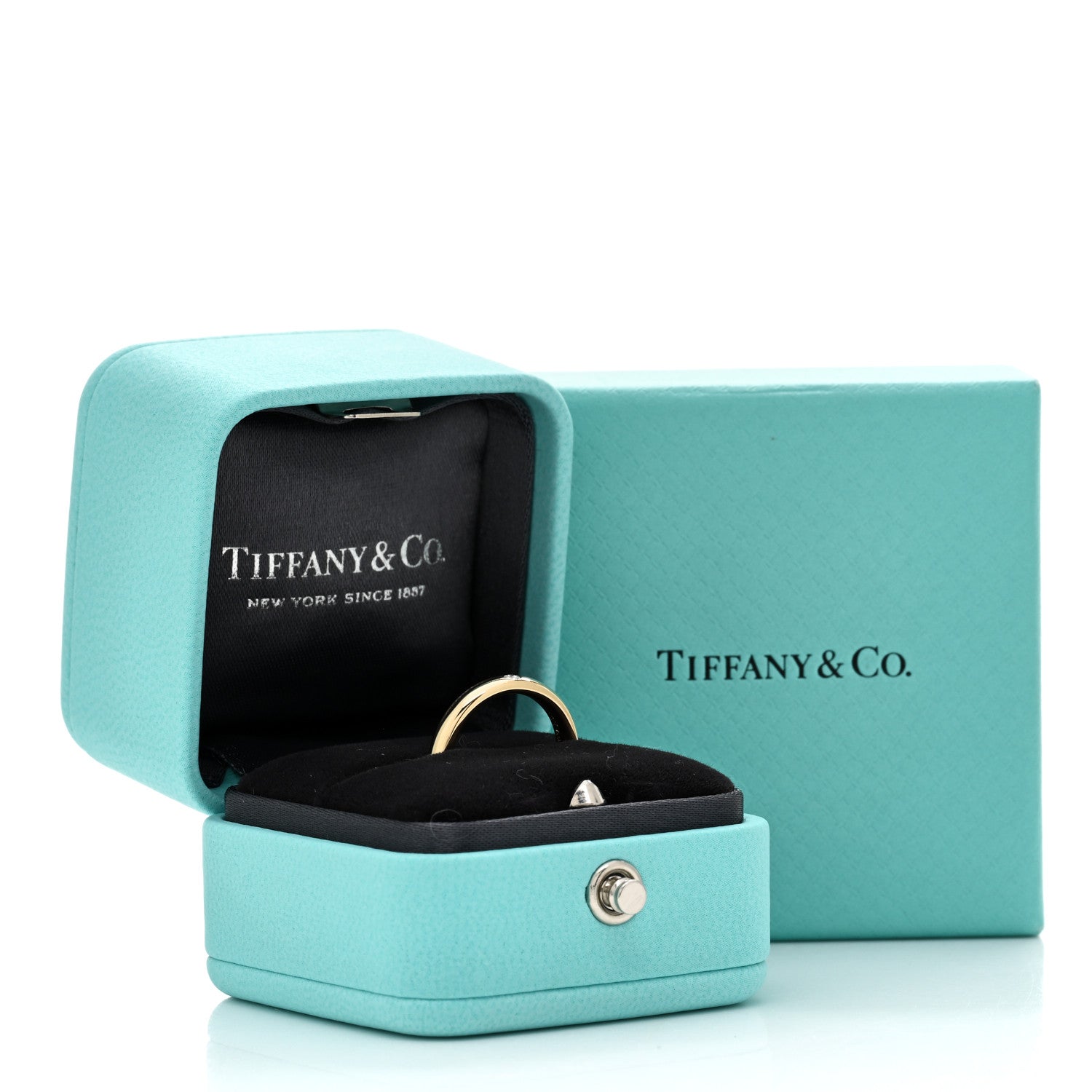 Tiffany 18K Yellow Gold Diamond 3mm Elsa Peretti Band Ring 45 3.5 4 of 5