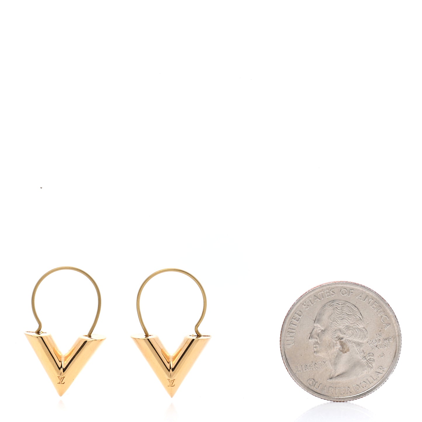 Brass Essential V Hoop Earrings Gold