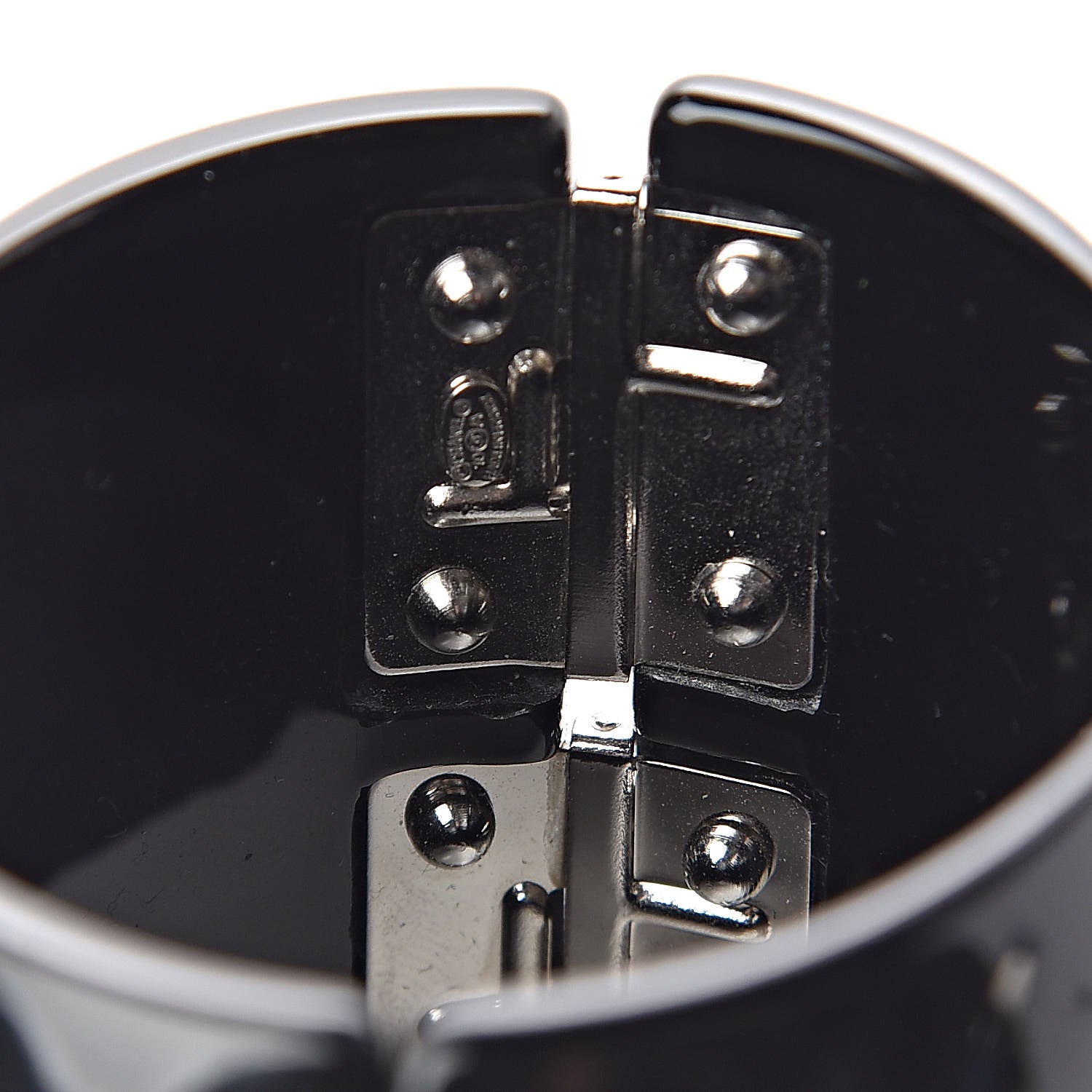 Chanel Resin Crystal CC Bow Wide Cuff Black 4 of 5