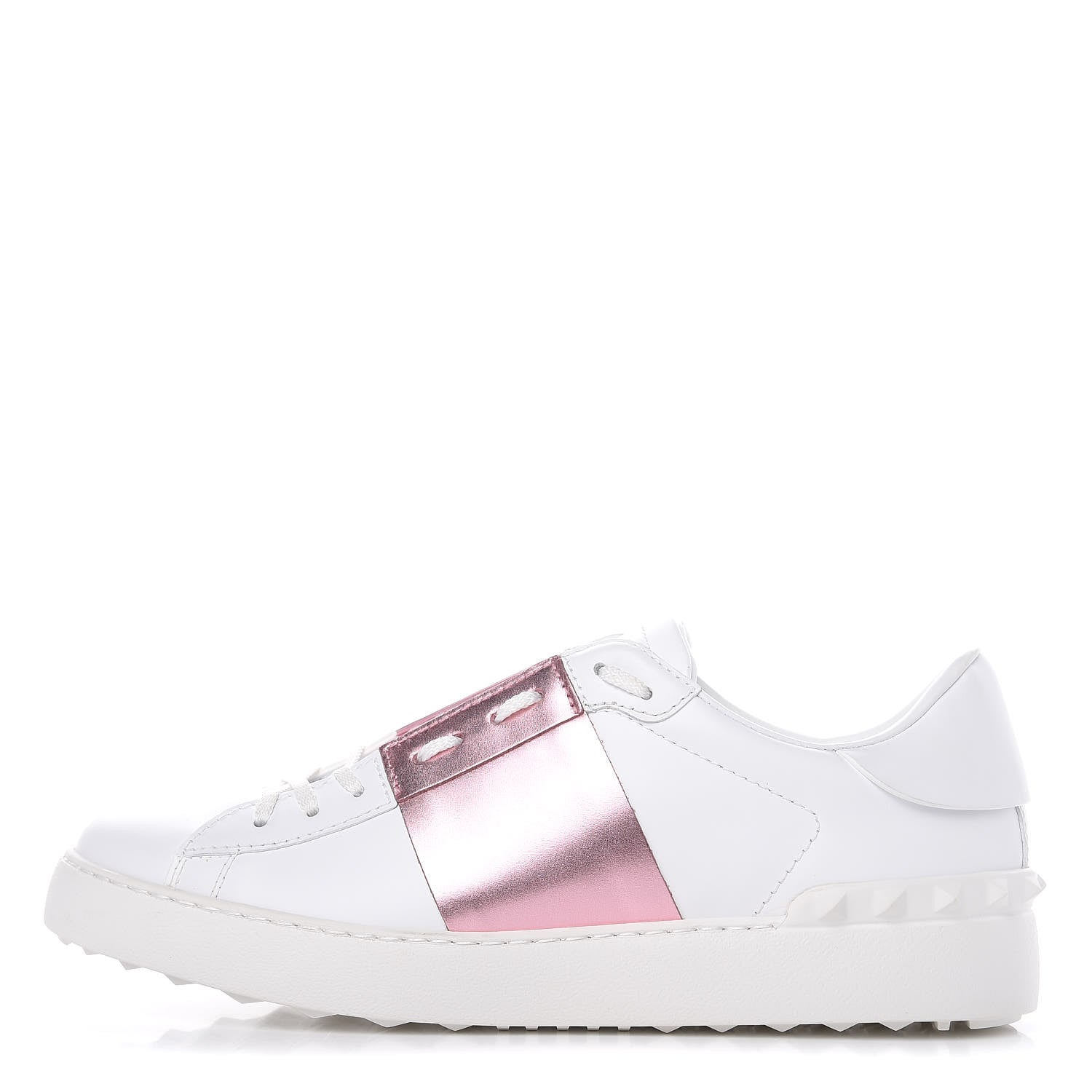 Valentino Garavani Calfskin Womens Rockstud Open Sneakers 41 White Giacinto 1 of 8