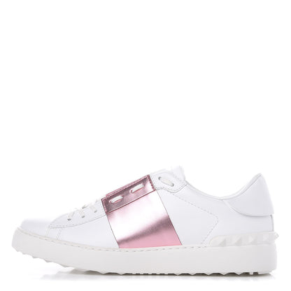 Valentino Garavani Calfskin Womens Rockstud Open Sneakers 41 White Giacinto 1 of 8