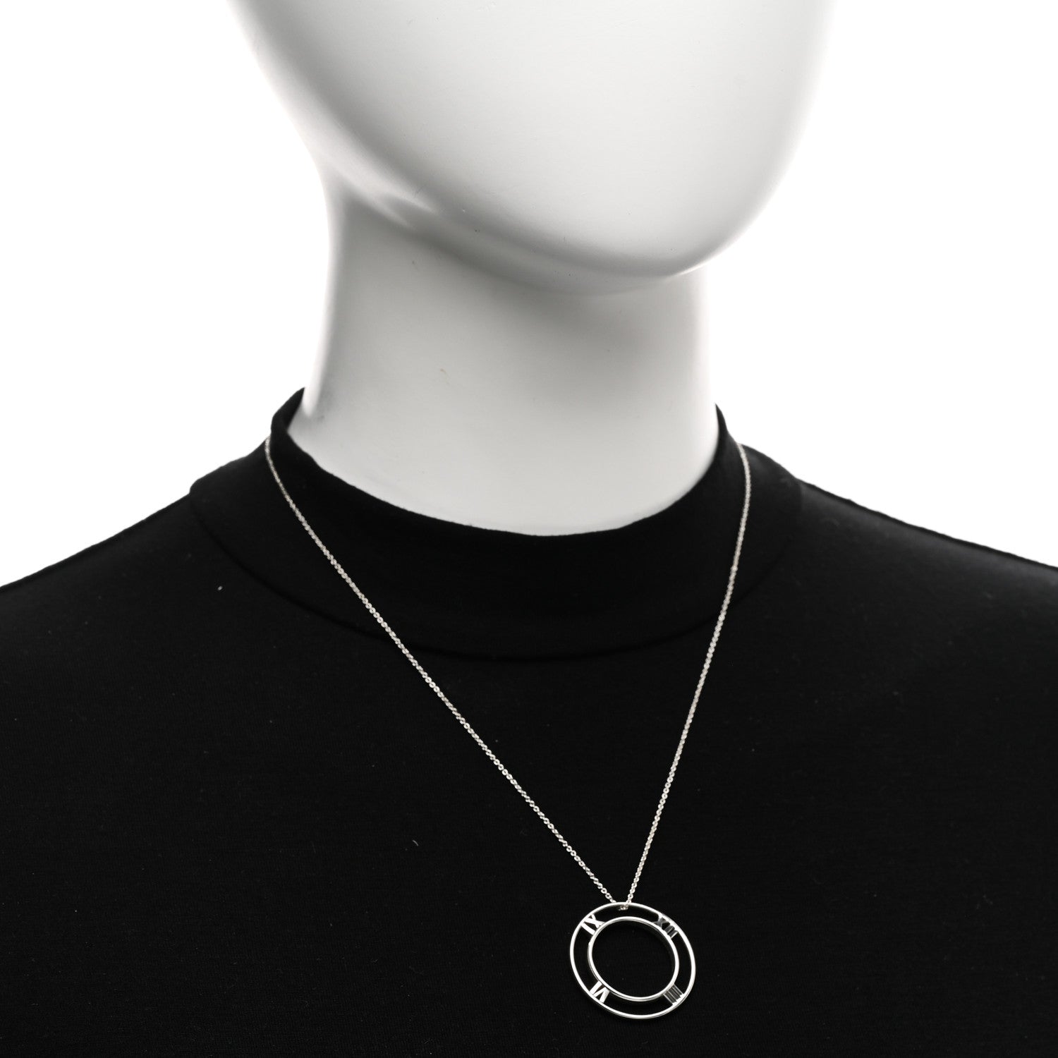 Tiffany Sterling Silver Large Atlas Open Pendant Necklace 2 of 4