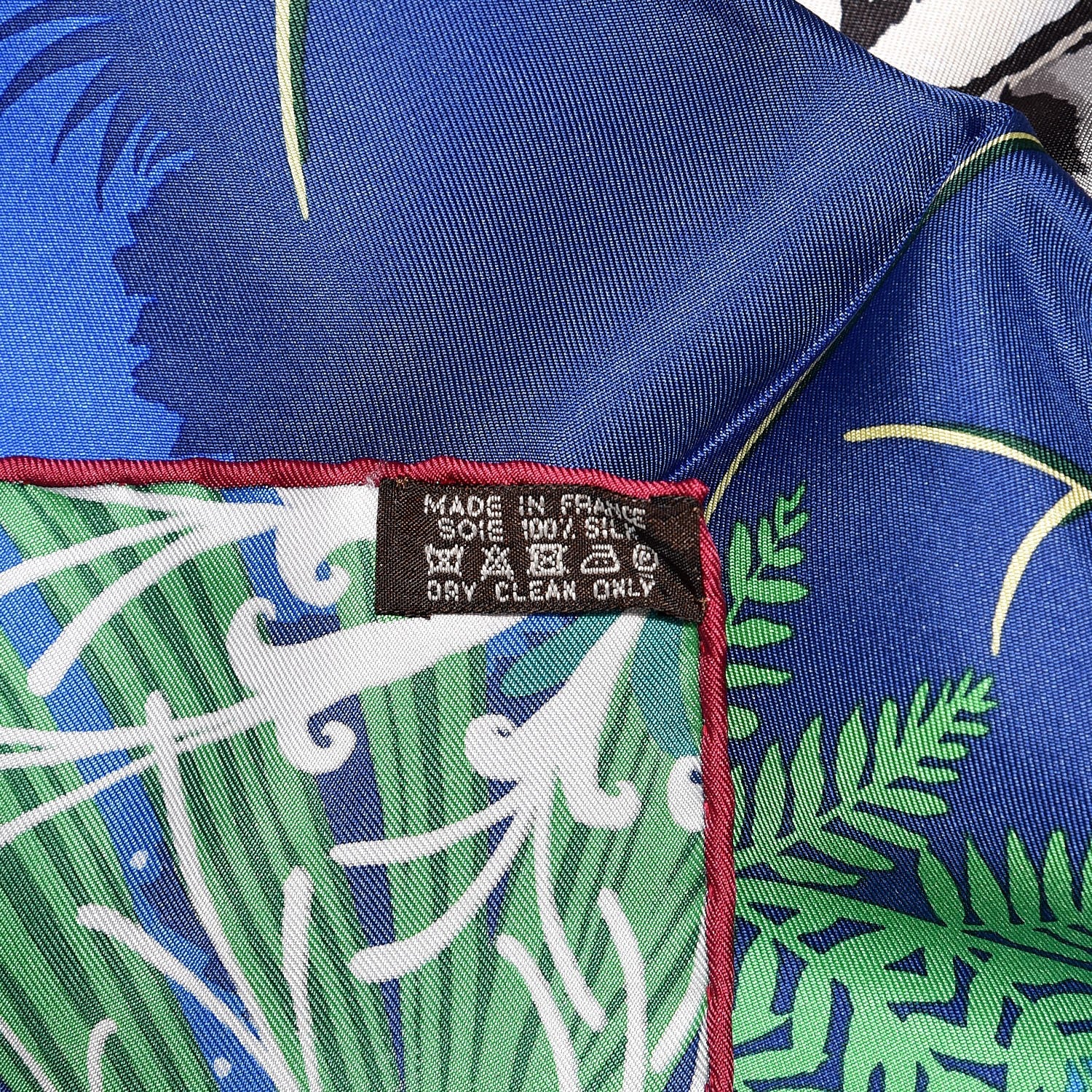 Hermes Silk Tyger Tyger Scarf 90 Bleu Dur Vert Gris 4 of 5
