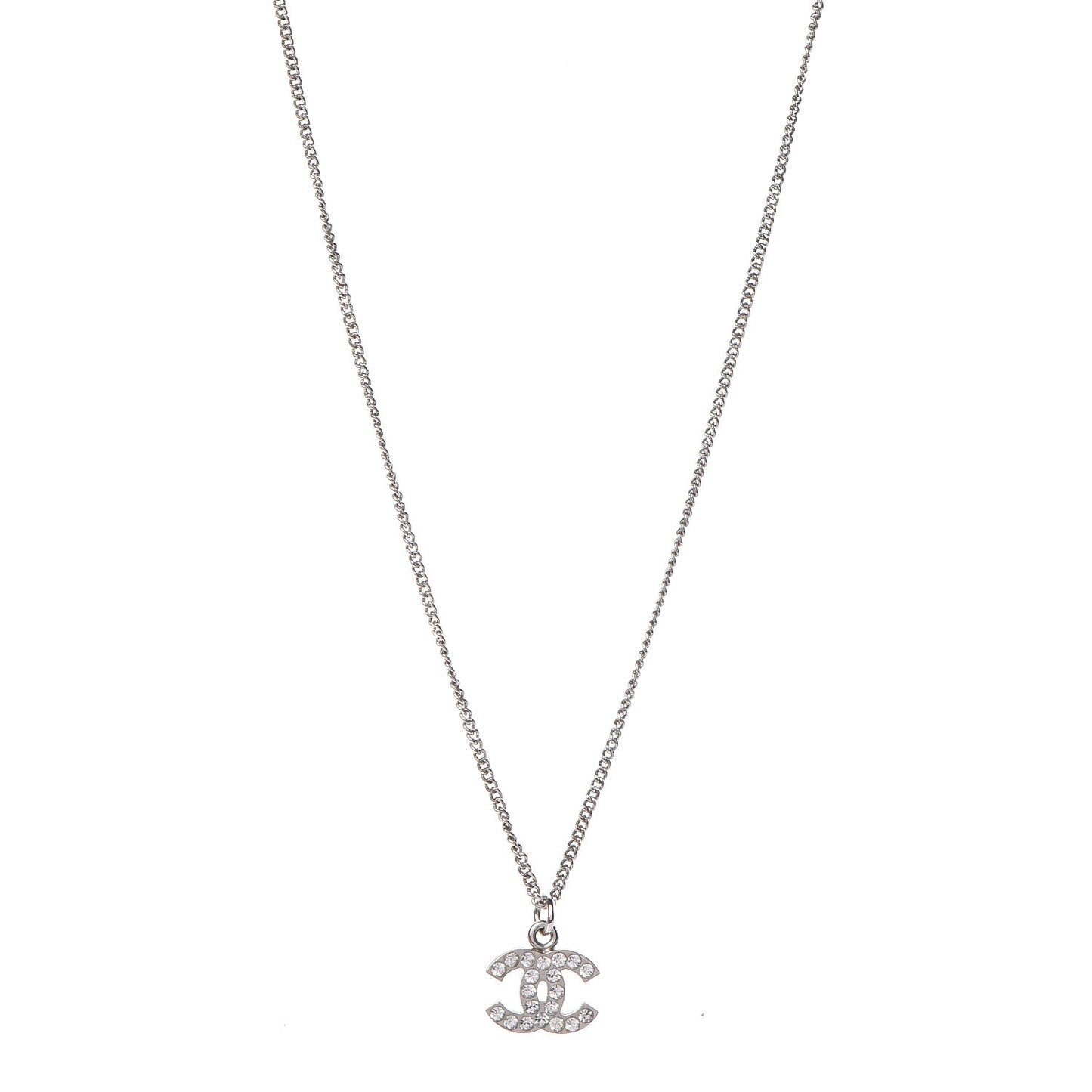 Crystal CC Necklace Silver