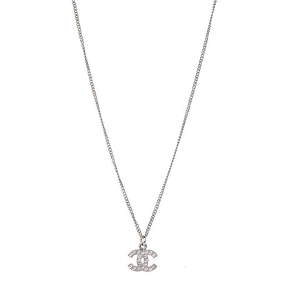 Chanel Crystal CC Necklace Silver 1 of 6