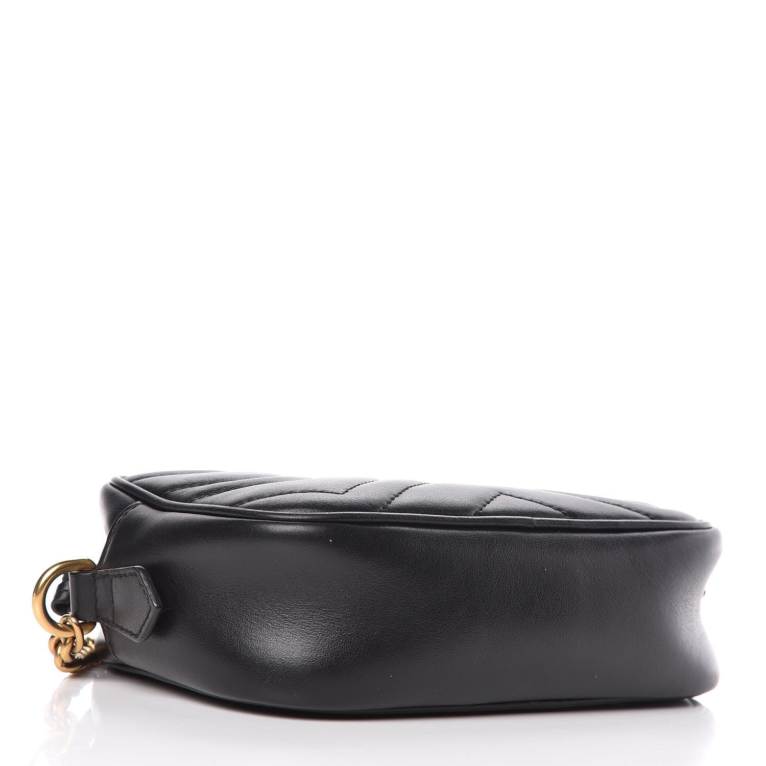 Gucci Calfskin Matelasse Mini GG Marmont Chain Shoulder Bag Black 4 of 9
