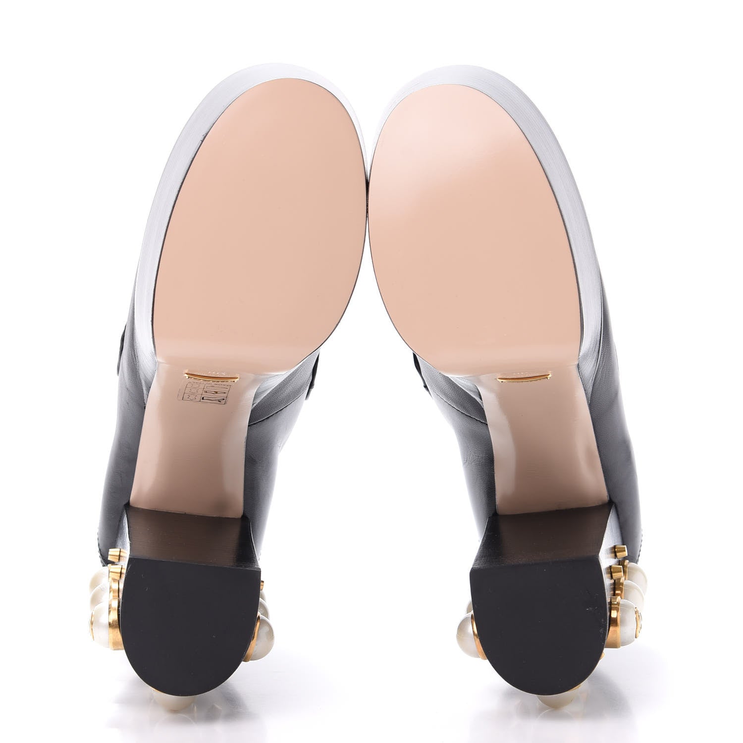 Gucci Malaga Kid Pearl Studded Vegas Platform Loafers 38 Black 6 of 10
