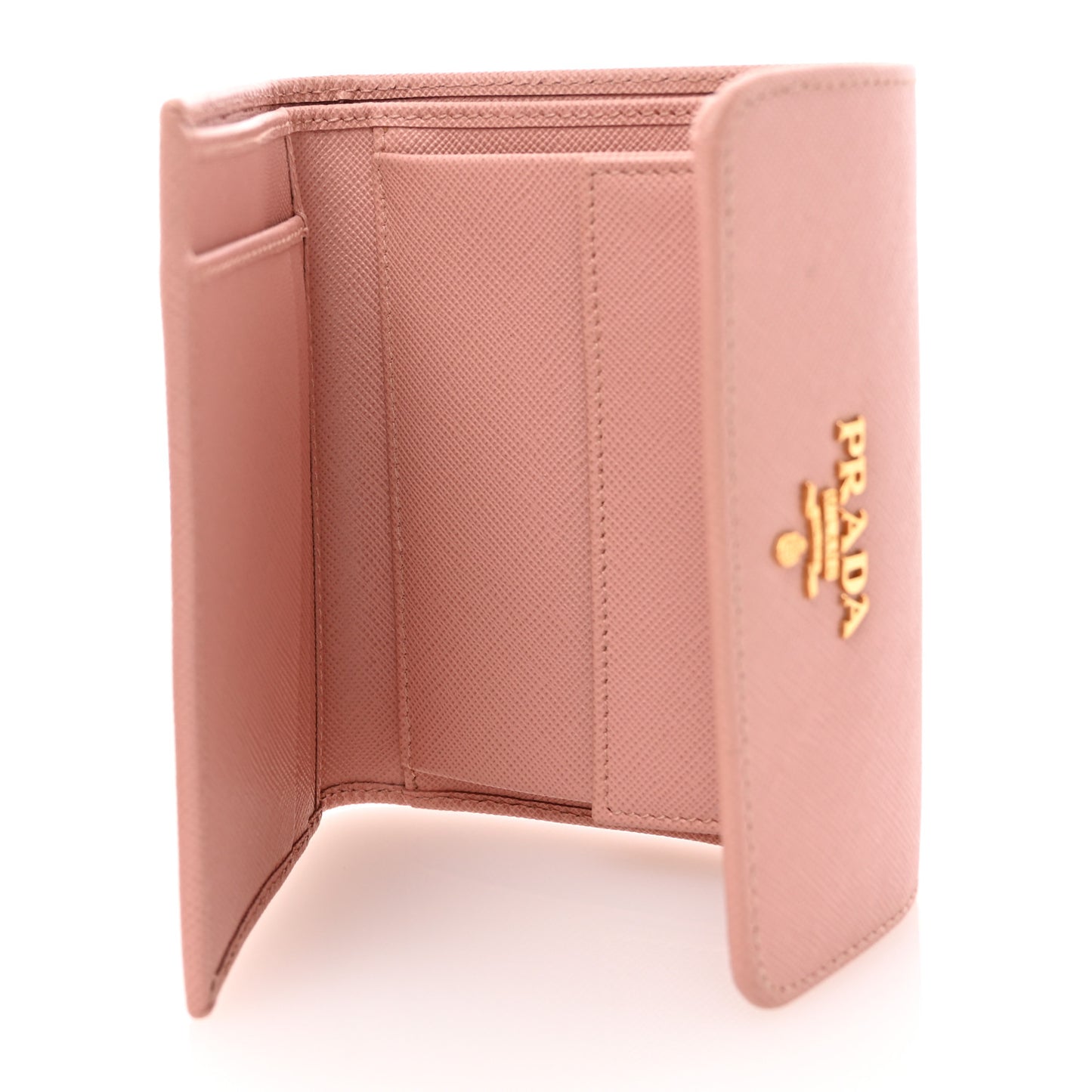 Saffiano Metal Tri-Fold Wallet Orchidea