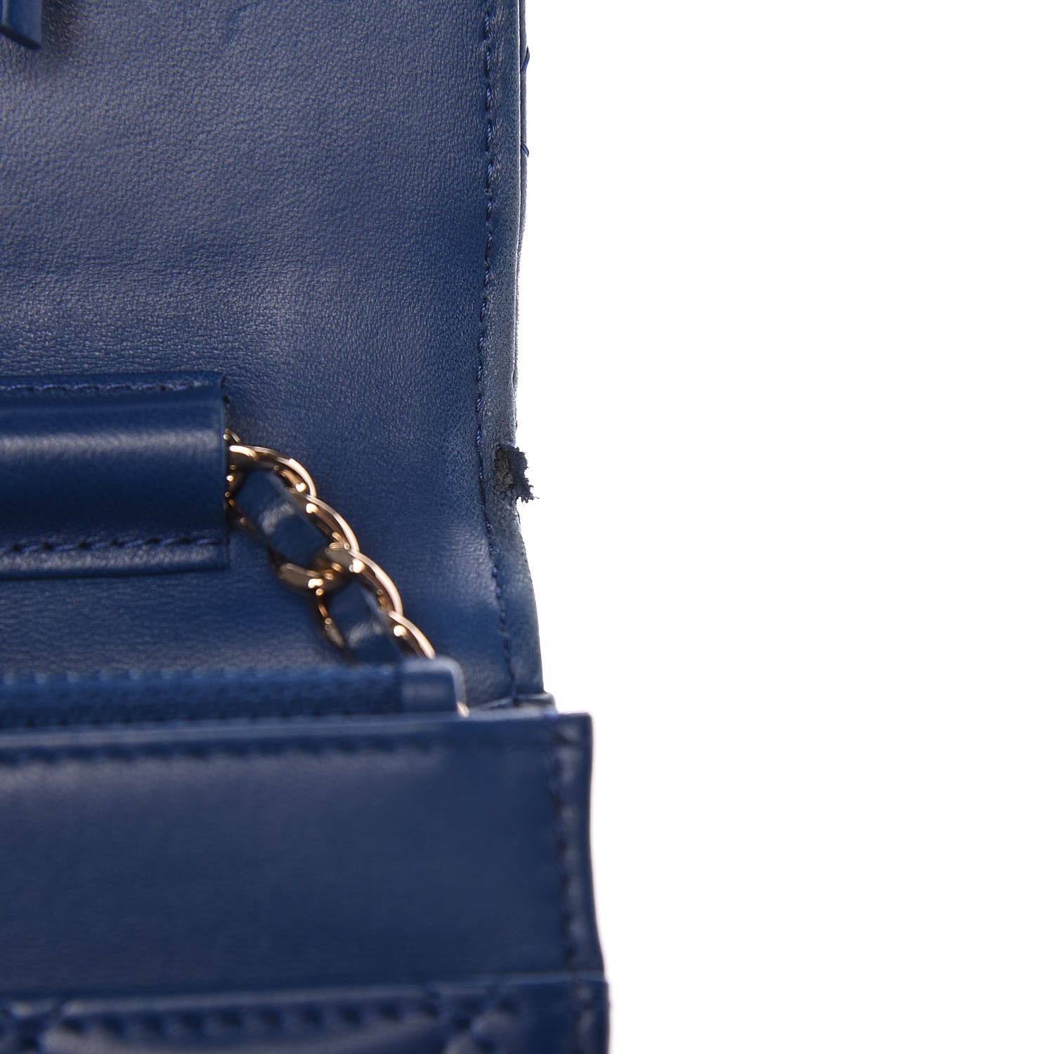 Chanel Lambskin Quilted Wallet On Chain WOC Dark Blue 14 of 15
