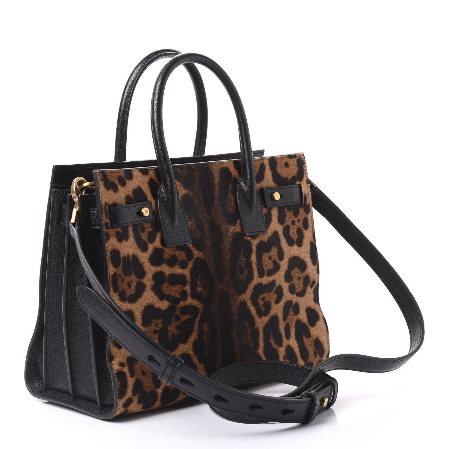 Saint Laurent Pony Effect Calfskin Leopard Print Baby Supple Sac De Jour 2 of 10