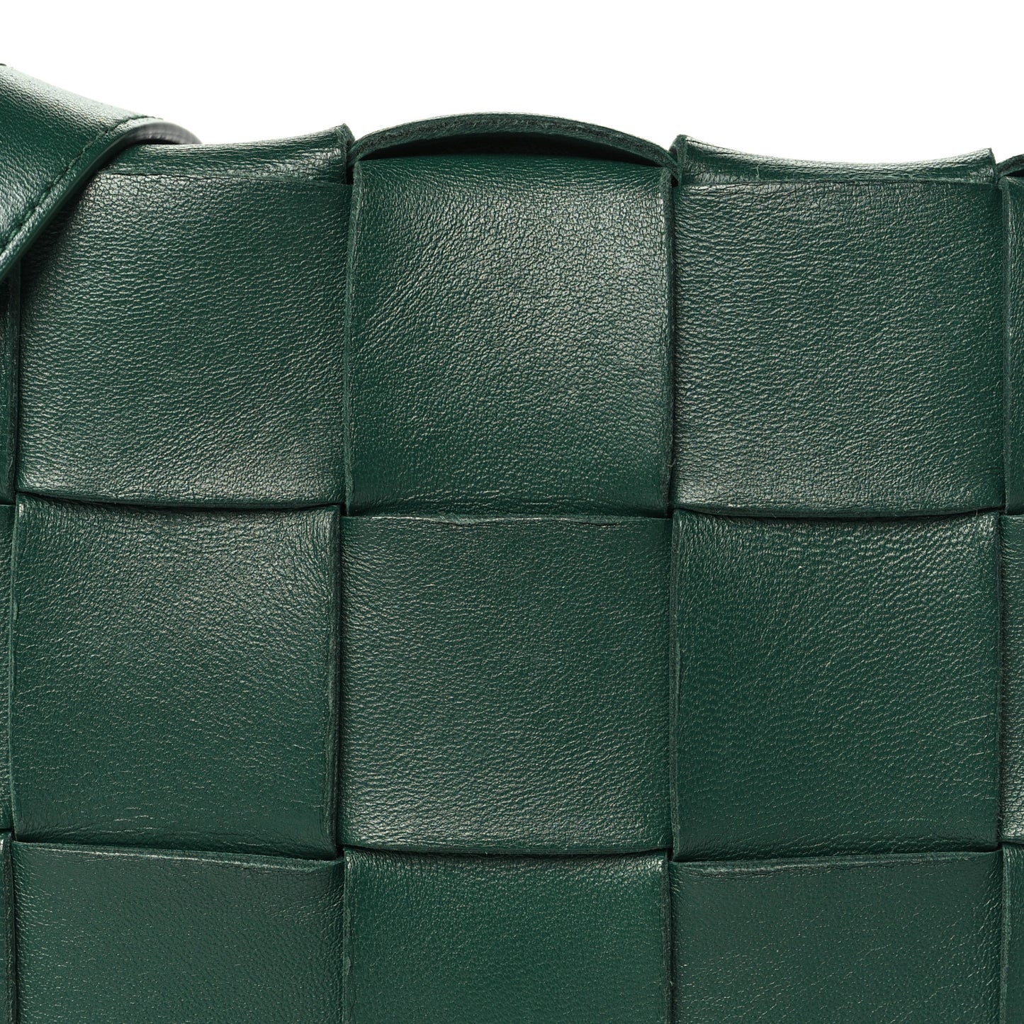 Grained Calfskin Maxi Intrecciato Cassette Crossbody Bag Raintree Green