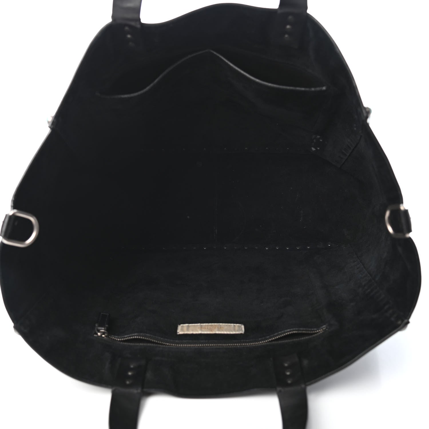 Valentino Garavani Calfskin Santeria Embossed Rockstud Rolling Tote Black 4 of 4